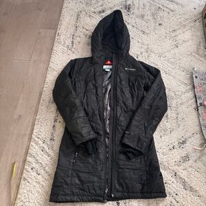 Columbia Women's Quilted Black Hooded Jacket with Omniheat